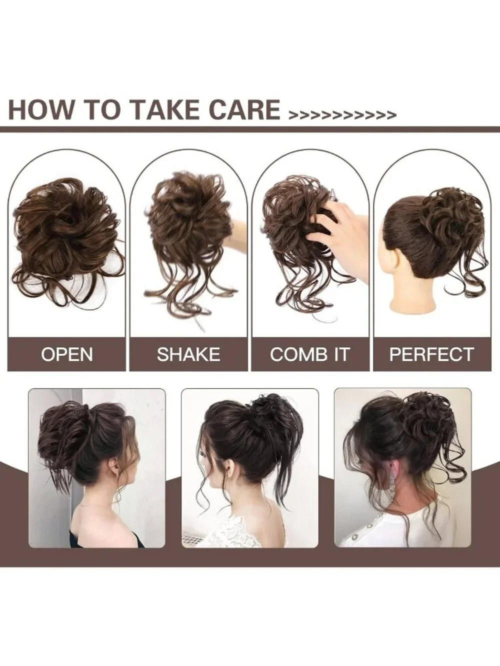 5-Piece Messy Hair Bun Hairpieces for Effortless Tousled Updos - Perfect for